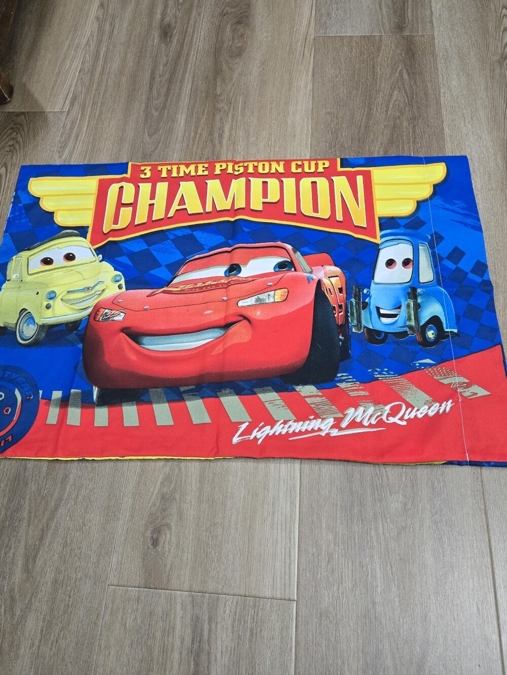 Disney Pixar 3 Time Piston Cup Champion "Lightning McQueen" Pit Crew Pillowcase